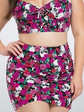 Torrid Swim Bottom Skirt Day Of The Dead